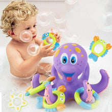 Load image into Gallery viewer, Floating Purple Octopus with 3 Hoopla Rings
