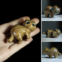 Load image into Gallery viewer, Handmade Wood Carved Cats Decoration
