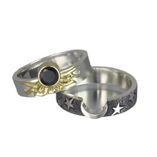 Load image into Gallery viewer, Vintage Star Moon Sun Ring Set
