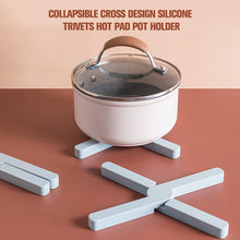 Load image into Gallery viewer, Collapsible Cross Design Silicone Trivets Hot Pad Pot Holder

