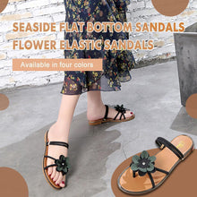 Load image into Gallery viewer, Seaside Flat Bottom Sandals Flower Elastic Sandals
