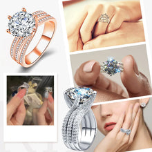 Load image into Gallery viewer, Classic Twisted Full Diamond Six Claw Ring
