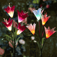 Load image into Gallery viewer, Solar Powered LED Flower Stake Set
