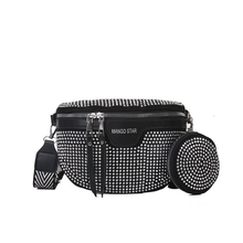 Load image into Gallery viewer, Fashion Rhinestone PU Leather Waist Bag
