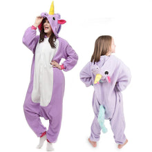 Load image into Gallery viewer, Animal cartoon warm hooded pajamas onesie
