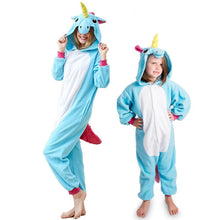 Load image into Gallery viewer, Animal cartoon warm hooded pajamas onesie
