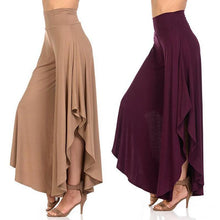 Load image into Gallery viewer, Women High Waist Irregular Ruffles Wide Leg Pants Casual Loose Streetwear Trousers

