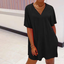 Load image into Gallery viewer, V-neck Batwing Sleeve Top &amp; Short Set
