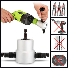 Load image into Gallery viewer, DOMOM Zipbite - Nibbler Cutter Drill Attachment Double Head Metal Sheet
