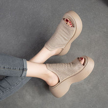 Load image into Gallery viewer, Women’s Breathable Hollowed-out Leather Sandals
