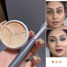Load image into Gallery viewer, Tri-Color Concealer Palette Of Covers Acne Marks Dark Circles
