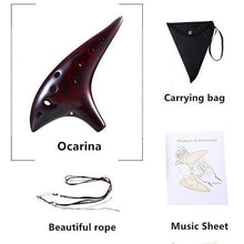 Load image into Gallery viewer, [HOT SALE]-12 Holes Ocarina Alto C Smoldering Ceramic Submarine SharpChain +Display BaseS
