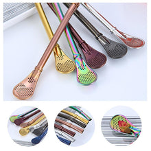 Load image into Gallery viewer, Coffee Spoon Stainless Steel Drinking Straw
