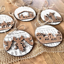 Load image into Gallery viewer, Music Sheet Nativity Ornament
