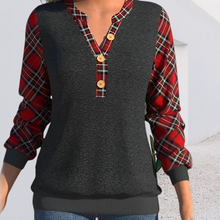 Load image into Gallery viewer, Sweater with Checkerboard Pattern and Buttons
