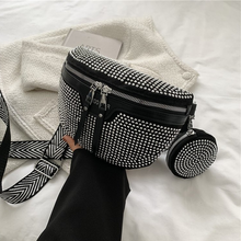 Load image into Gallery viewer, Fashion Rhinestone PU Leather Waist Bag
