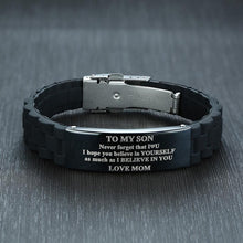 Load image into Gallery viewer, Silicone Bracelet with Stainless Steel Plate
