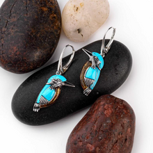 Load image into Gallery viewer, Vintage Turquoise Bird Earrings
