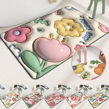 Load image into Gallery viewer, 3D flower soft diatom mud absorbent floor mat
