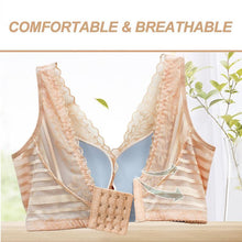 Load image into Gallery viewer, Stripes Lace Push-Up Seamless Breathable Zipper Bra

