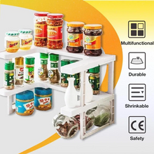 Load image into Gallery viewer, Adjustable Two Layers Spice Rack
