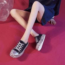 Load image into Gallery viewer, Leopard Rivet Embellished Lace-Up Sneakers
