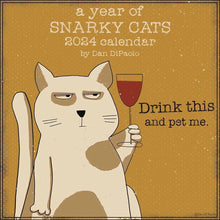 Load image into Gallery viewer, A Year of Snarky Cats 2024 Wall Calendar
