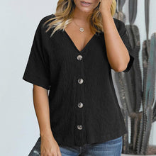 Load image into Gallery viewer, V-neck Short sleeve Loose Shirts
