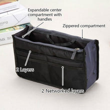 Load image into Gallery viewer, Women's Bag Practical Handbag Purse Nylon Dual Organizer Insert Cosmetic Storage
