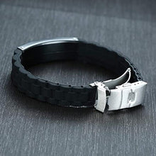Load image into Gallery viewer, Silicone Bracelet with Stainless Steel Plate
