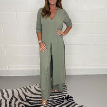 Load image into Gallery viewer, Casual Two Pieces Suit With Long Top &amp; Matching Trouser
