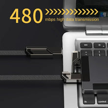 Load image into Gallery viewer, 4-in-1 Flat Braided Anti-tangle Charger Cable with Velcro
