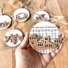 Load image into Gallery viewer, Music Sheet Nativity Ornament
