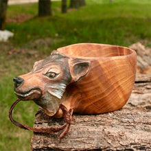 Load image into Gallery viewer, Hand Carved Wooden Mug
