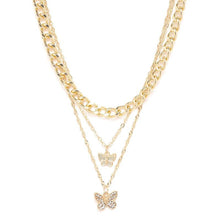 Load image into Gallery viewer, Layered Butterfly Pendant Necklace
