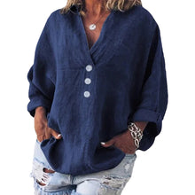 Load image into Gallery viewer, Cotton Linen Lapel Loose Shirt
