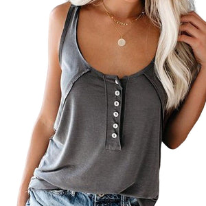 Sleeveless Solid Color Casual Shirt