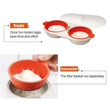 Load image into Gallery viewer, Microwave Egg Poacher Food Grade, 2-Cup Portable Egg Cooker
