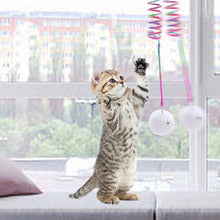 Load image into Gallery viewer, Hanging Spring Plush Ball Cat Toy
