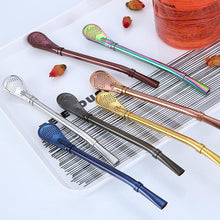 Load image into Gallery viewer, Coffee Spoon Stainless Steel Drinking Straw
