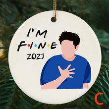 Load image into Gallery viewer, Chandler and Joey Hugging Christmas Ornament
