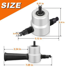 Load image into Gallery viewer, DOMOM Zipbite - Nibbler Cutter Drill Attachment Double Head Metal Sheet
