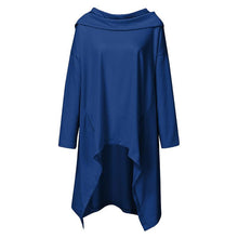 Load image into Gallery viewer, Solid Color Long-Sleeved Irregular Hooded Sweater
