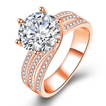 Load image into Gallery viewer, Classic Twisted Full Diamond Six Claw Ring
