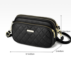 Triple Zip Crossbody Bag