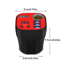 Load image into Gallery viewer, Car Mounted Cup Type Inverter Converter QC Charger
