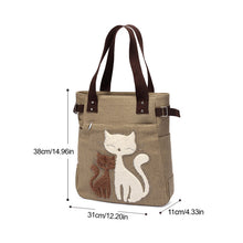 Load image into Gallery viewer, Large Capacity Cat Printing Canvas Shoulder Bag
