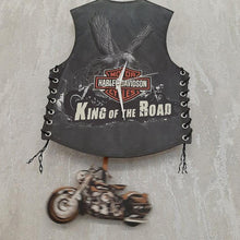 Load image into Gallery viewer, Motorcycle vest hanging clock
