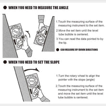 Load image into Gallery viewer, Slope Horizontal Vertical Angle Bevel Protractor Declinometer
