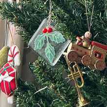 Load image into Gallery viewer, Fused Glass Christmas Tree Decoration
